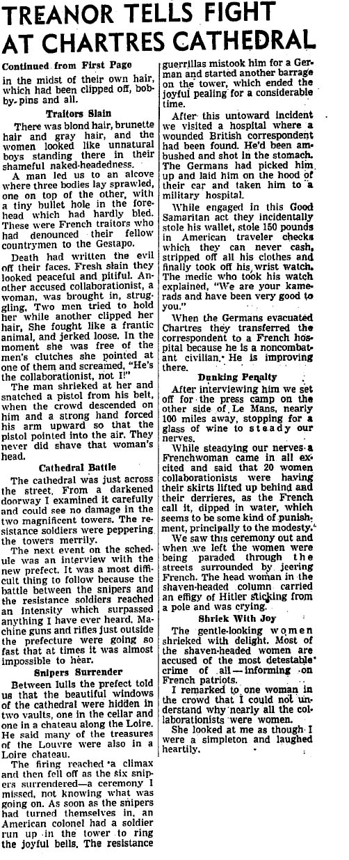 August 19, 1944: Tom Treanor's last story before he was killed covering World War II.