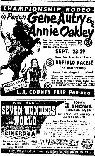 September 27, 1957: Gene Autry and Annie Oakley