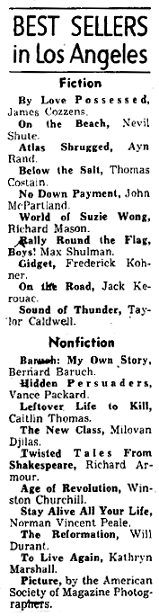 October 21, 1957: Best Sellers