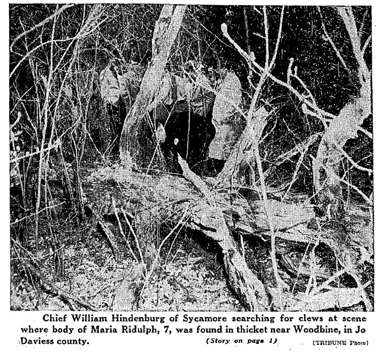 April 28, 1958: Crime scene, where Maria Ridolph's body was found.