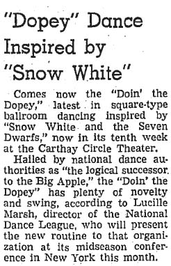 February 25, 1938: 'Snow White' inspires 'Dopey' dance. 
