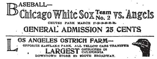 March 21, 1908: Baseball and ostriches!