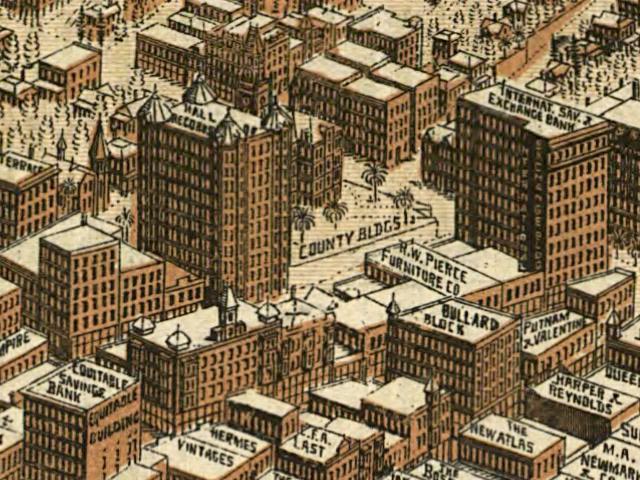 Map showing the Hall of Records