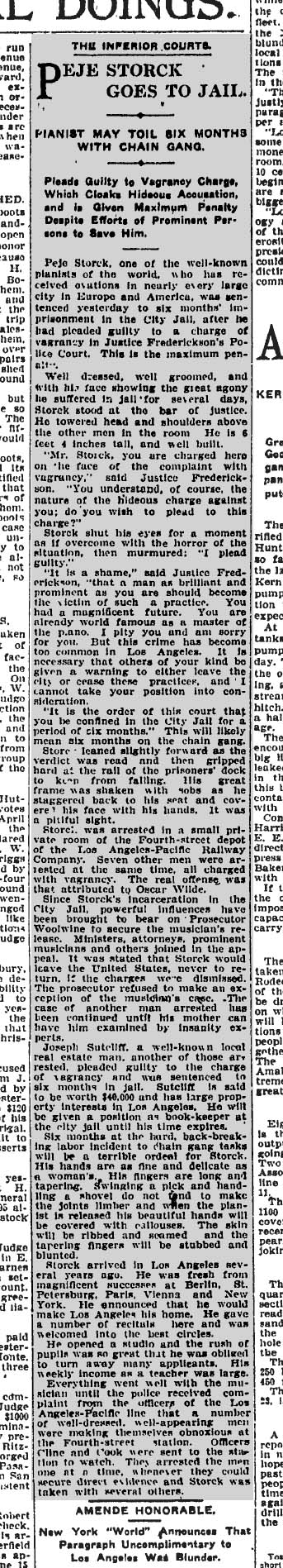 May 28, 1908: Concert Pianist Arrested
