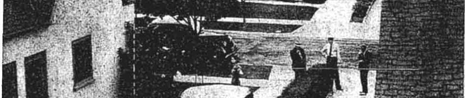 August 26, 1938: Photo of house with dotted line showing path of a tunnel