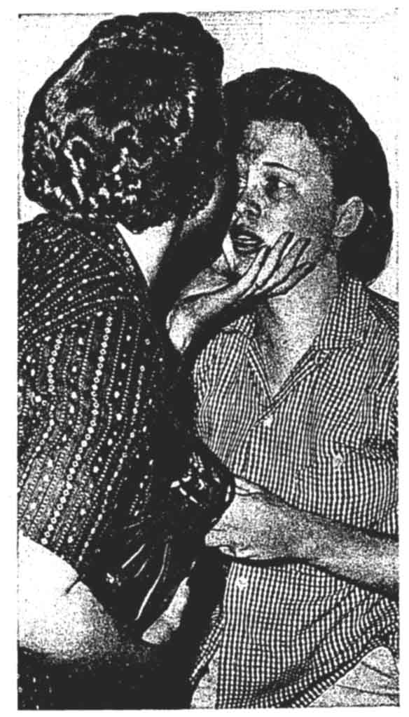 Diana Day Humphries, 16, breaks into tears as she meets her mother at a Houston jail.