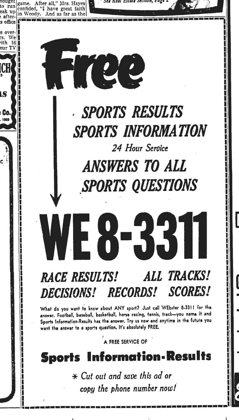 December 26, 1954: Sports Info