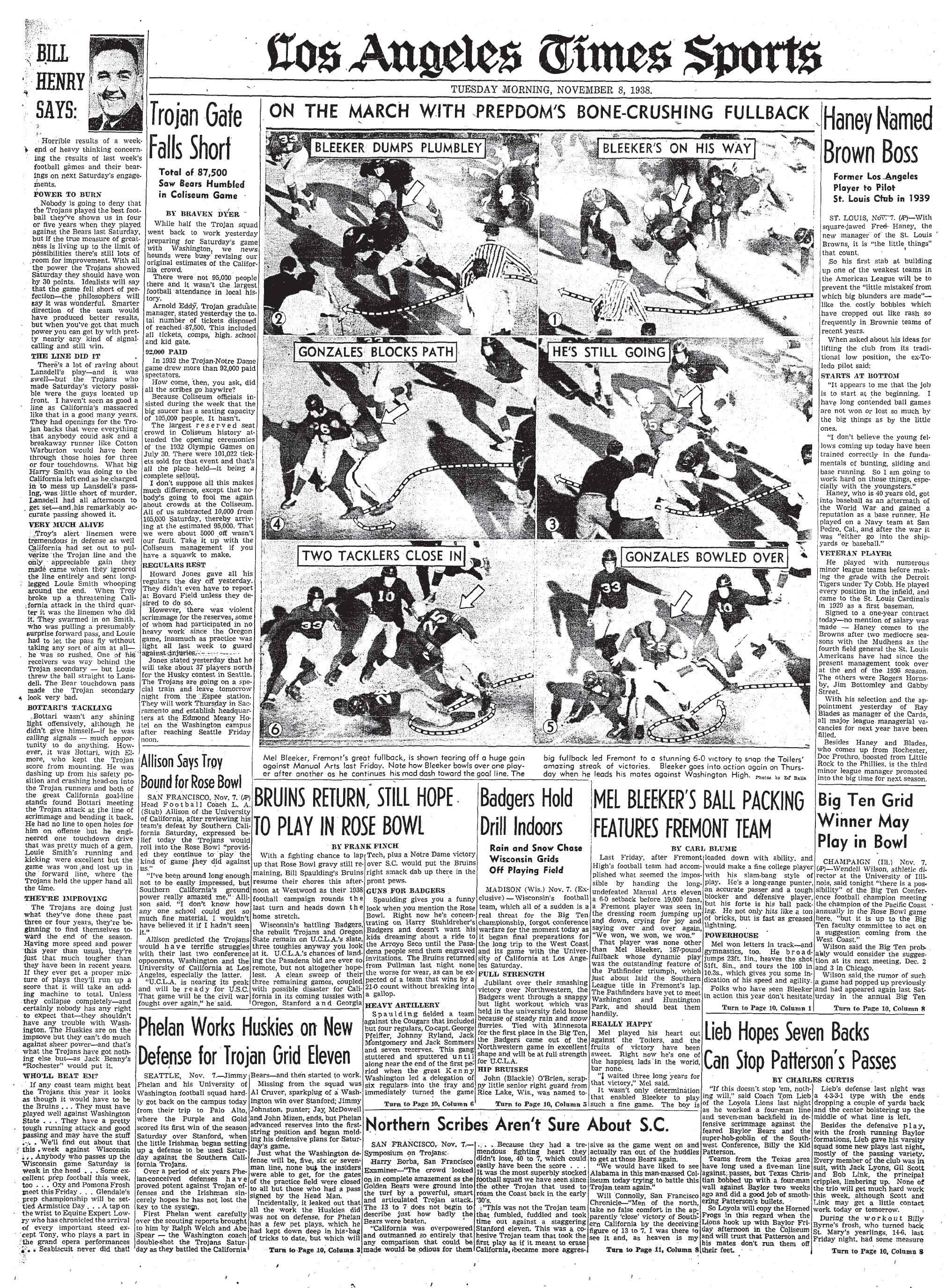 November 8, 1938: Sports