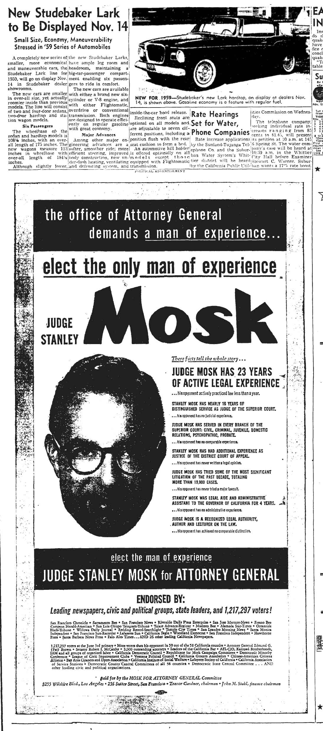 November 3, 1958: The all-new Studebaker!