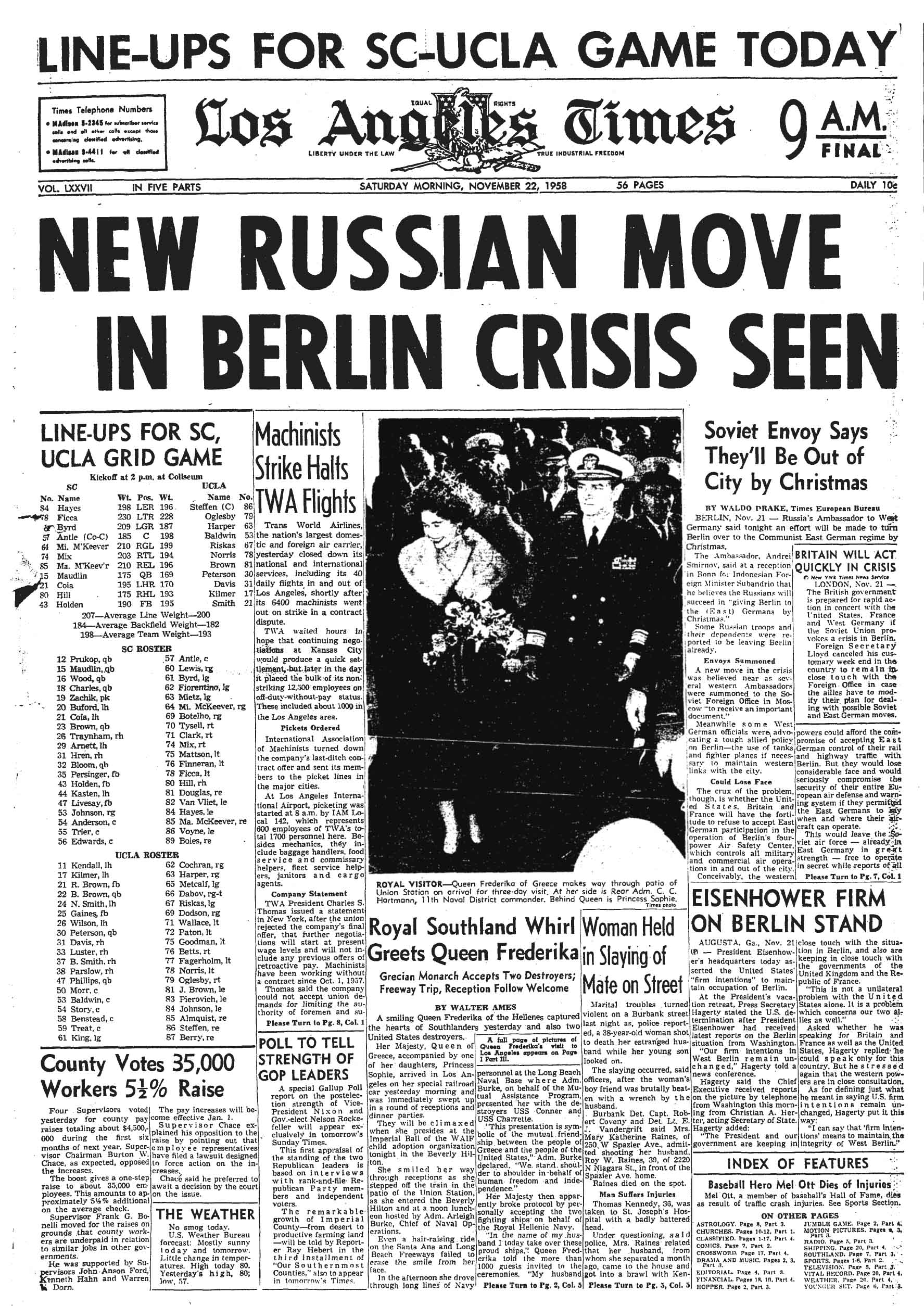 November 22, 1958: Times cover