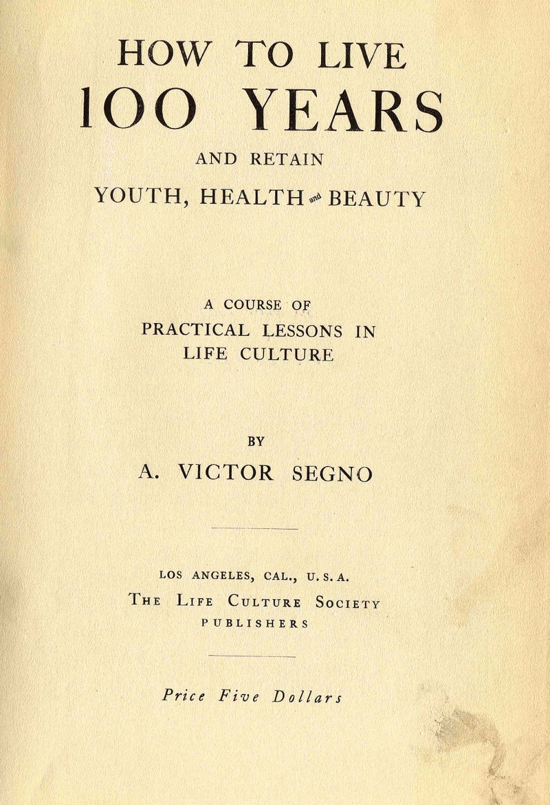 How to Live 100 Years title page