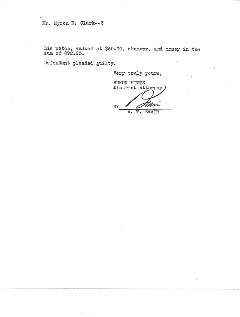 November 10, 1930: Walter Collins letter listing offenses, Page 2 