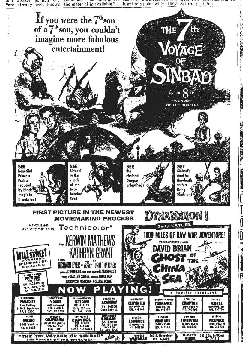 December 28, 1958: Seventh Voyage of Sinbad ad