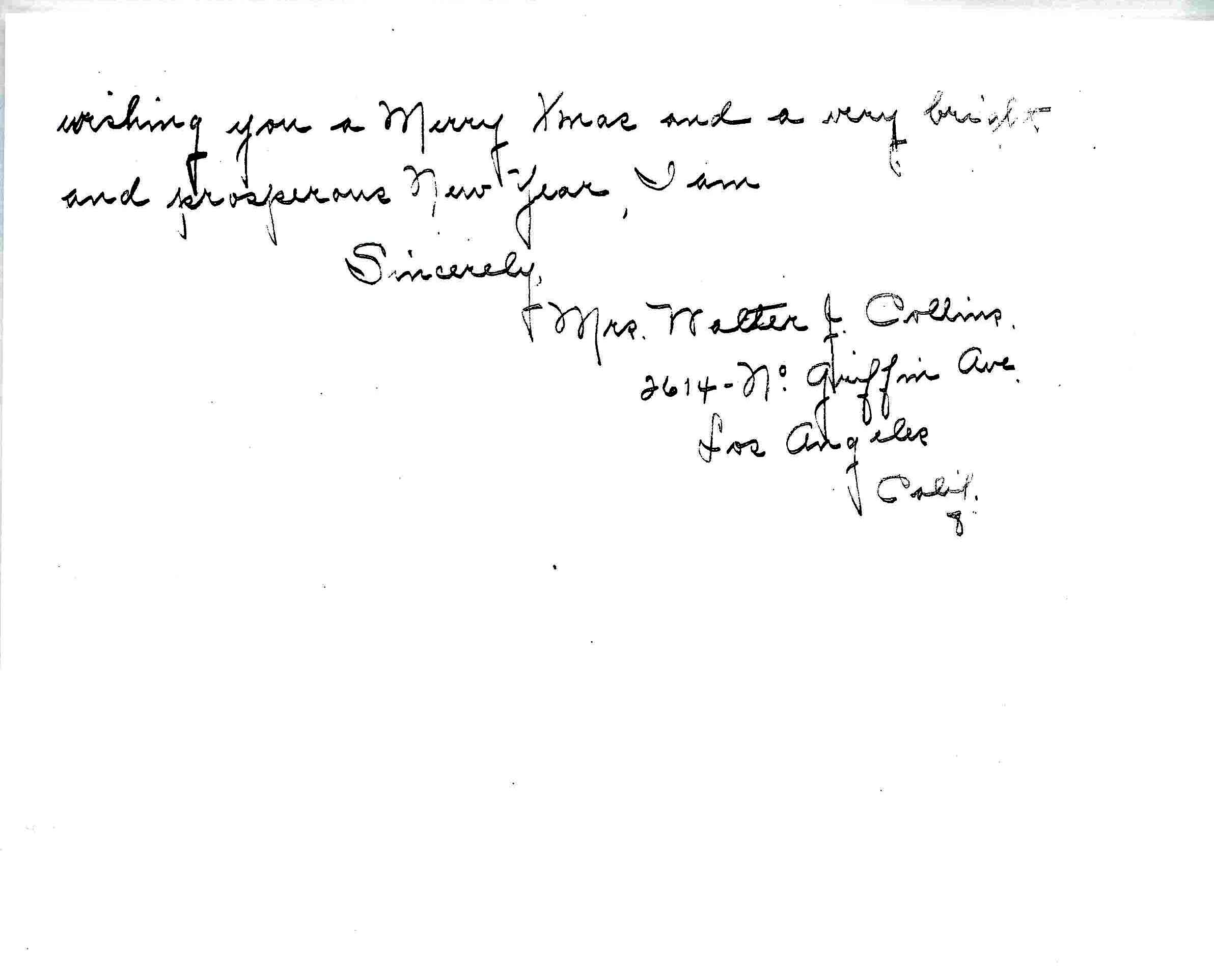 December 14, 1931: Christine Collins letter, part 2