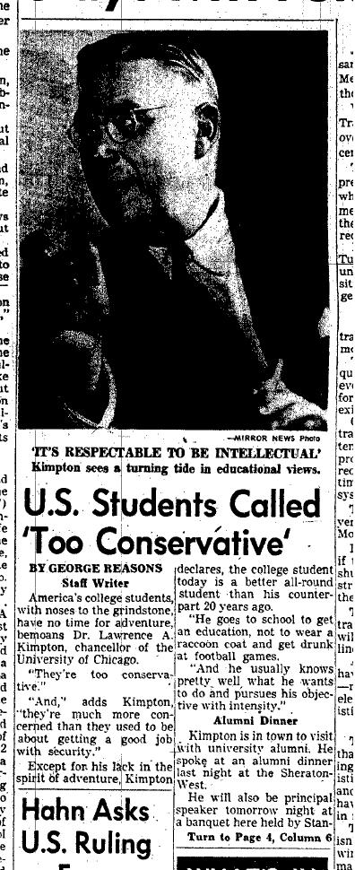 January 14, 1959: U.S. Students Called 'Too Conservative'