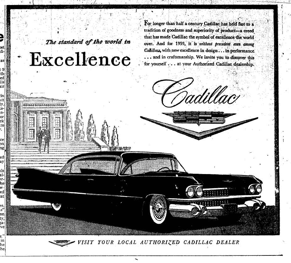 January 21, 1959: Ad for the 1959 Cadillac