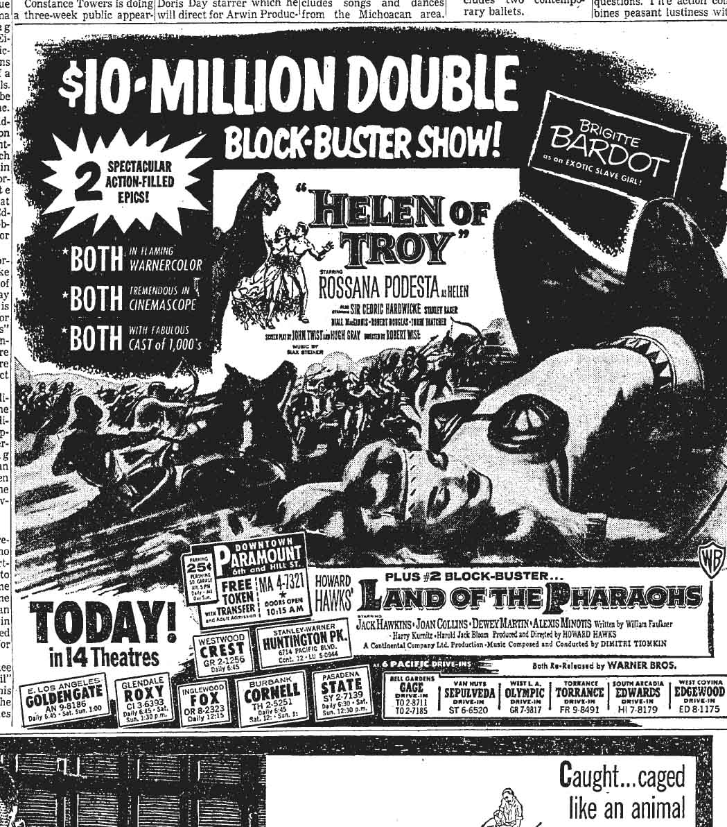 January 21, 1959: Movie ad for Helen of Troy