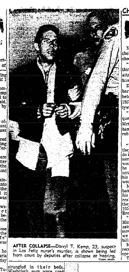 July 18, 1959: Darryl Kemp in handcuffs.