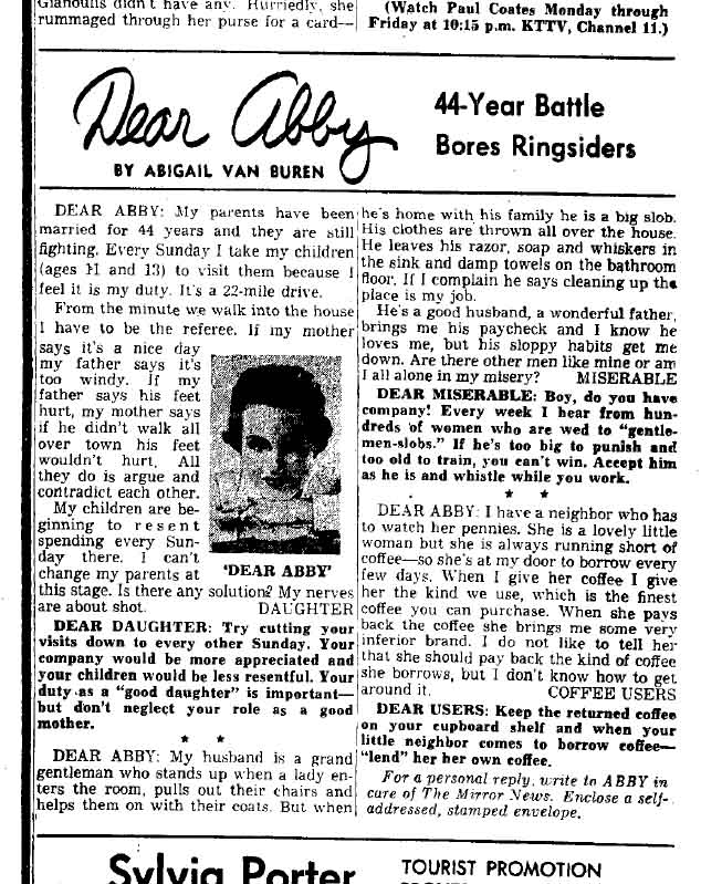 July 28, 1959: Dear Abby