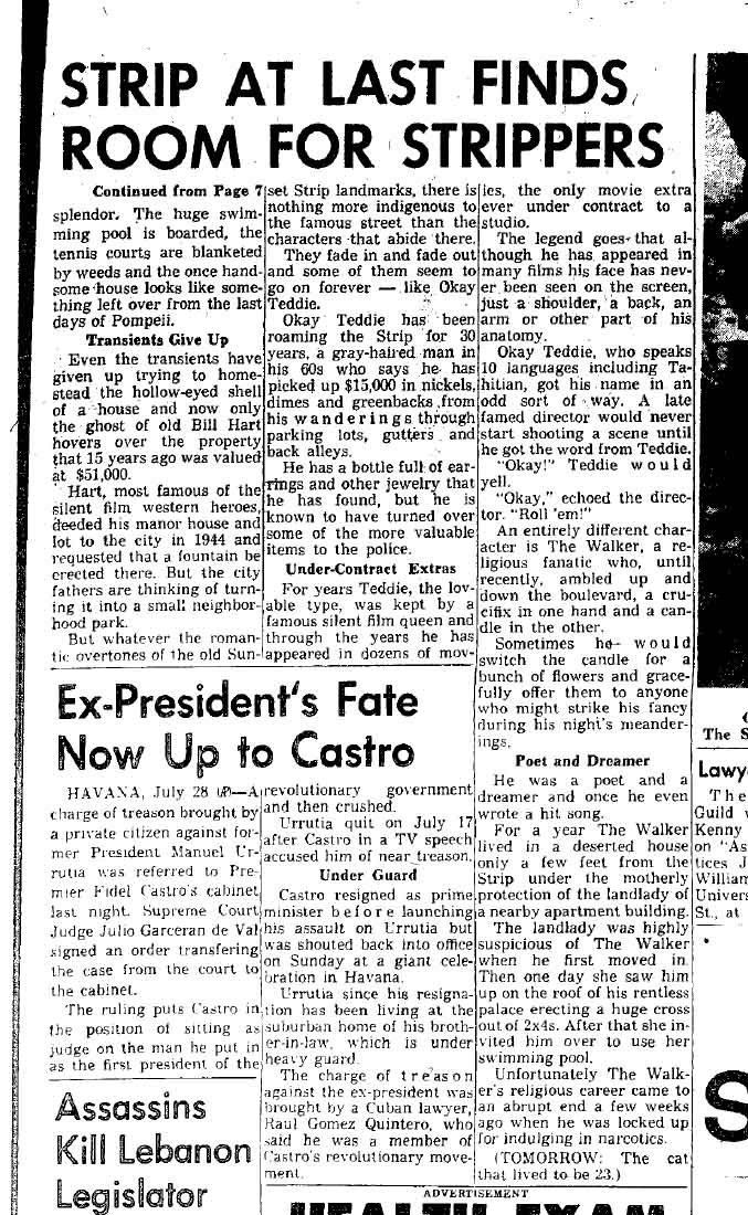 July 28, 1959: Strippers on the Sunset Strip