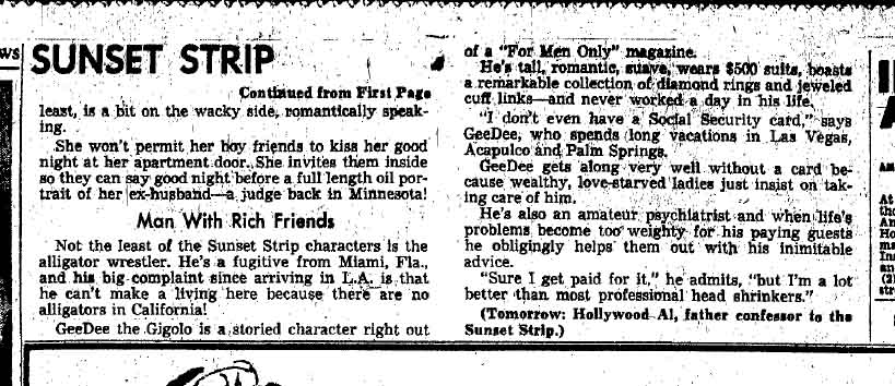 July 29, 1959: The Slinky Characters of the Sunset Strip