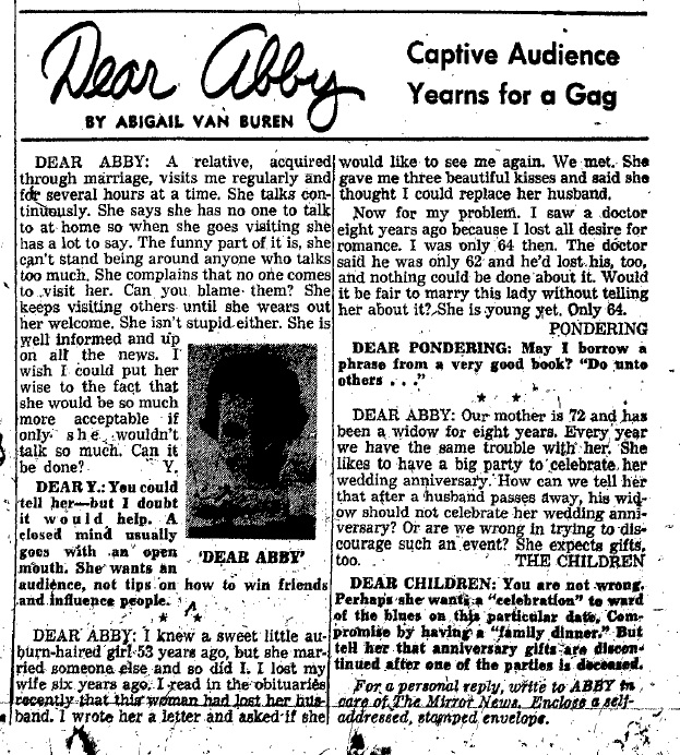 July 30, 1959: Dear Abby