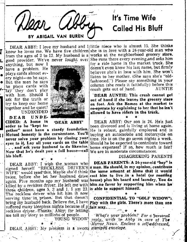 August 4, 1959: Dear Abby