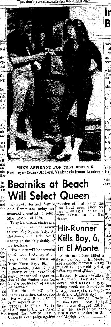 August 11, 1959: A beauty contest for Miss Beatnik?