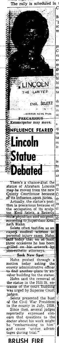 August 11, 1959: A debate over a statue of Lincoln? 