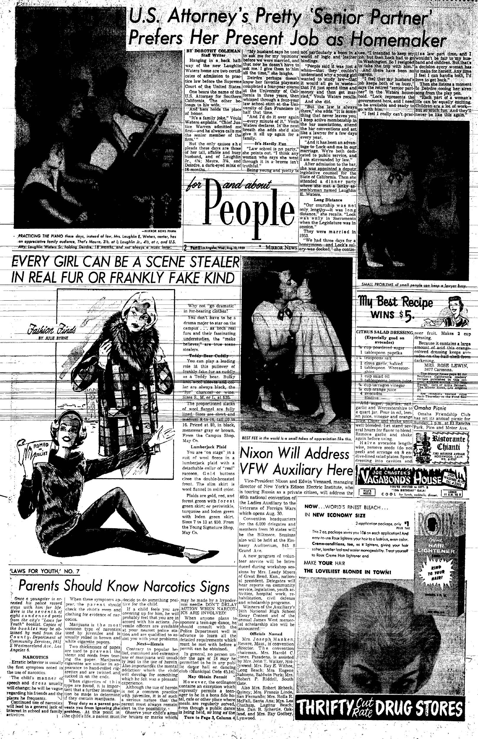 August 12, 1959: She's a lawyer -- and a homemaker! 