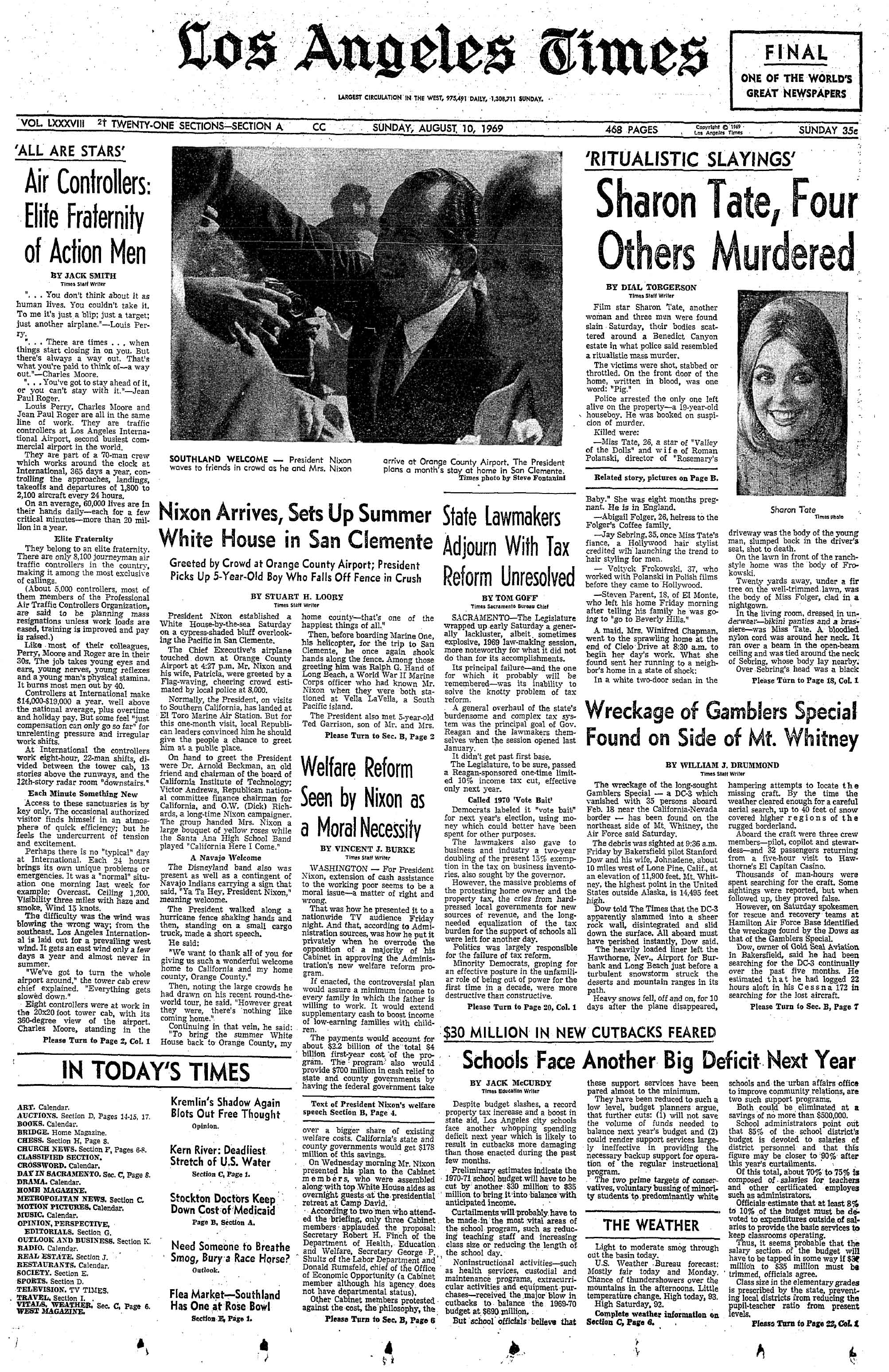 August 10, 1969: Actress Sharon Tate Murdered