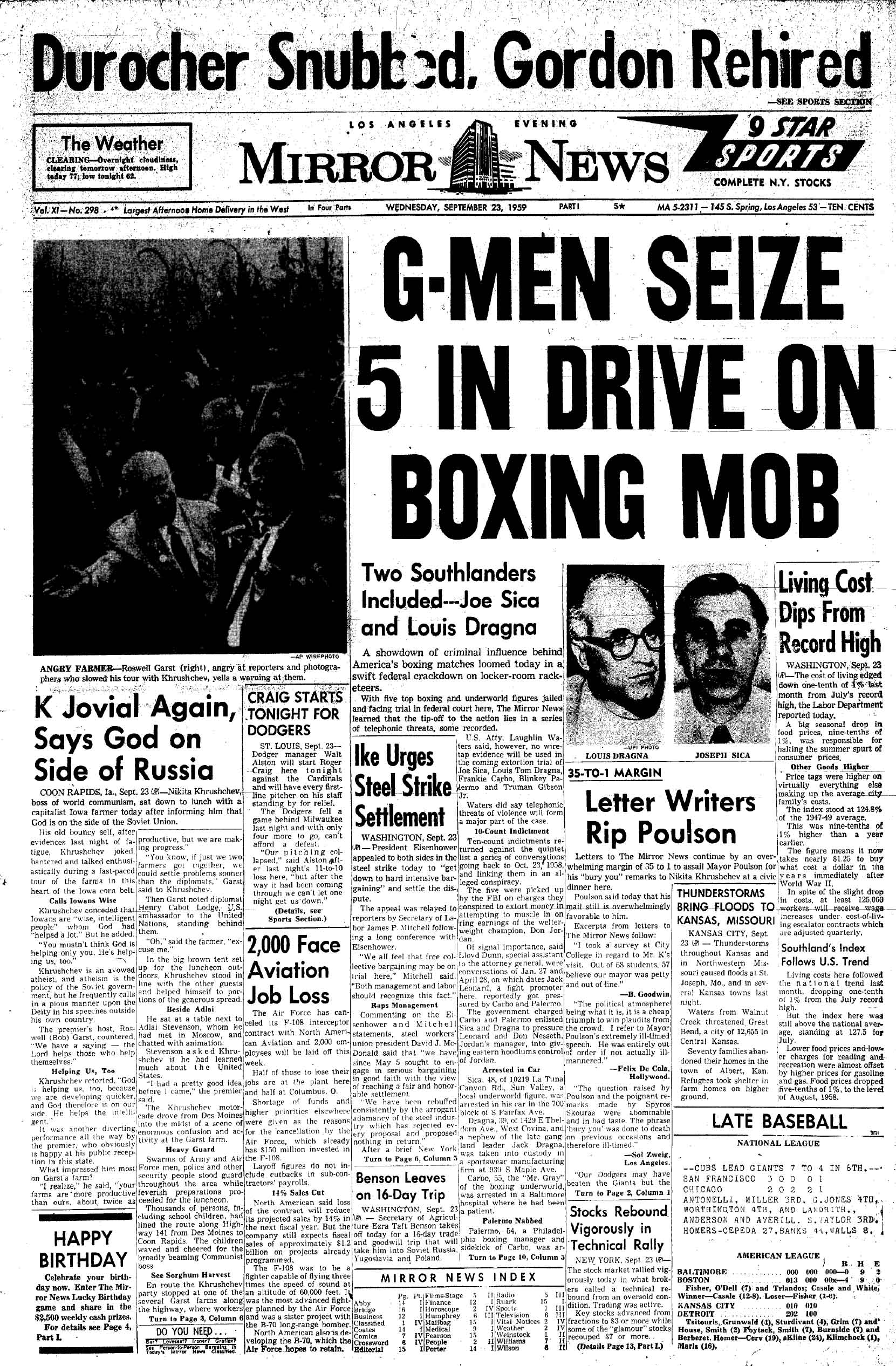 September 23, 1959: Mirror Cover