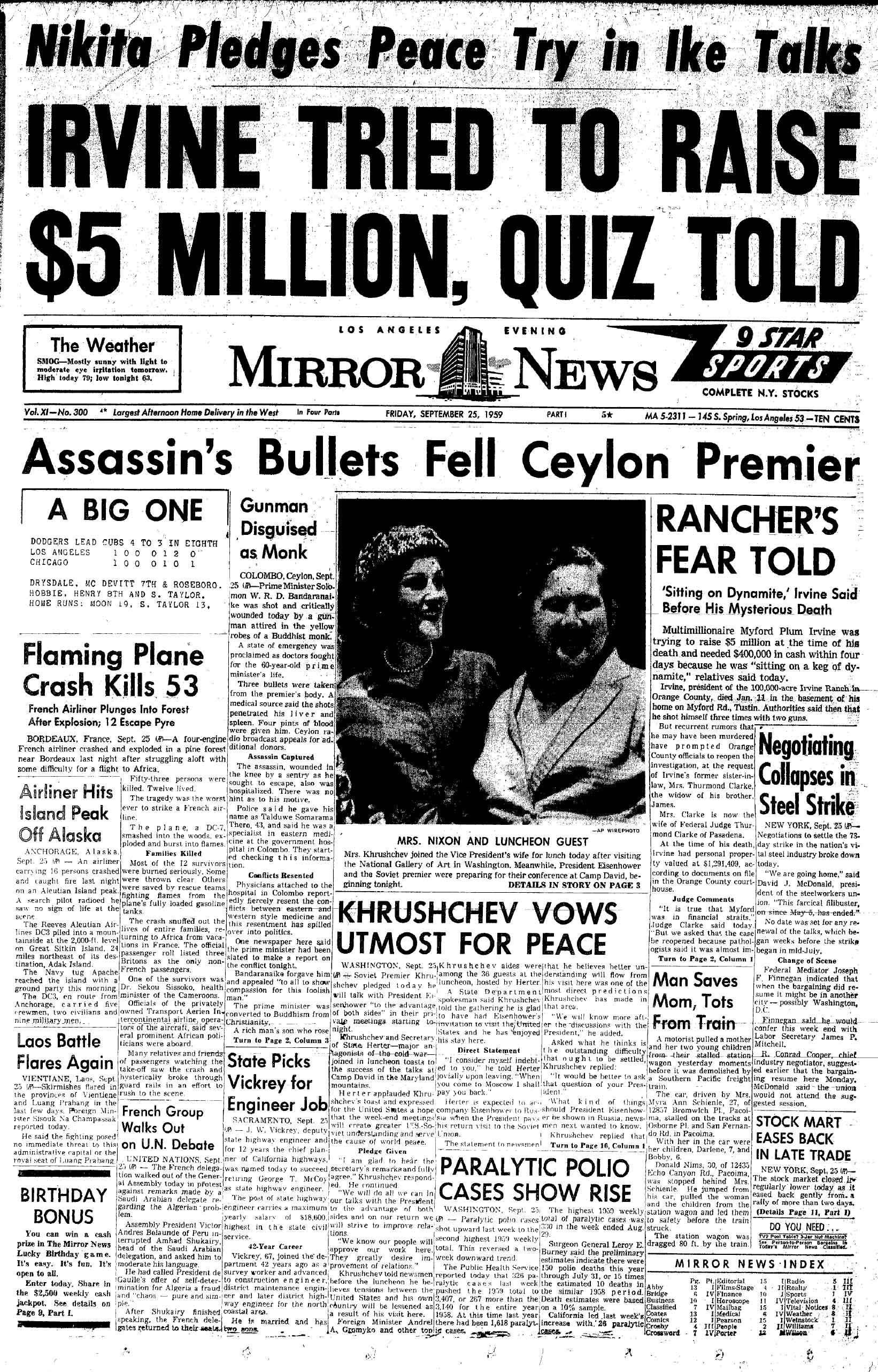 September 25, 1959: Mirror Cover