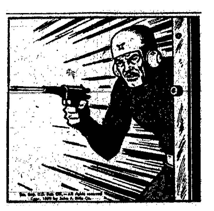 October 15,1959: Comic panel of a man shooting a ray gun. 