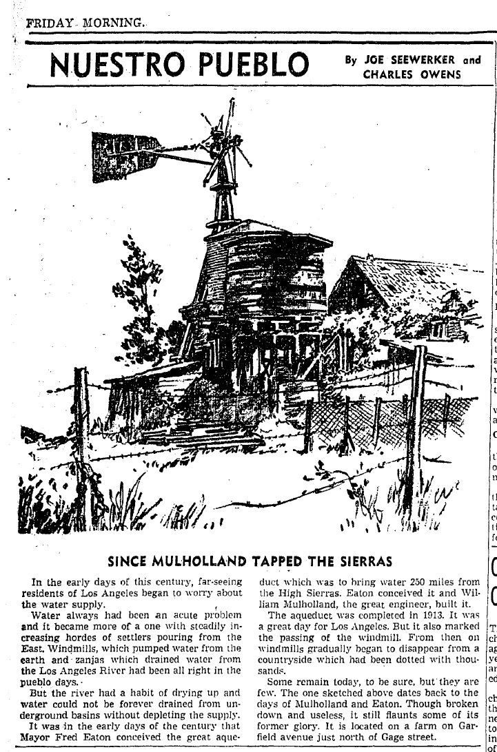 Charles Owens' drawing of a windmill