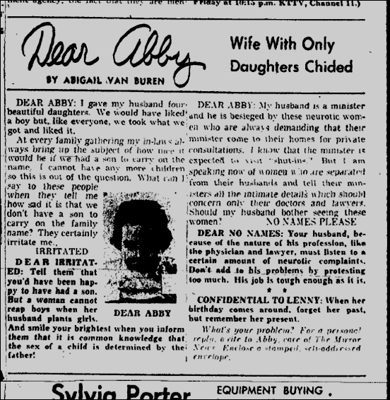 November 13, 1959: Dear Abby