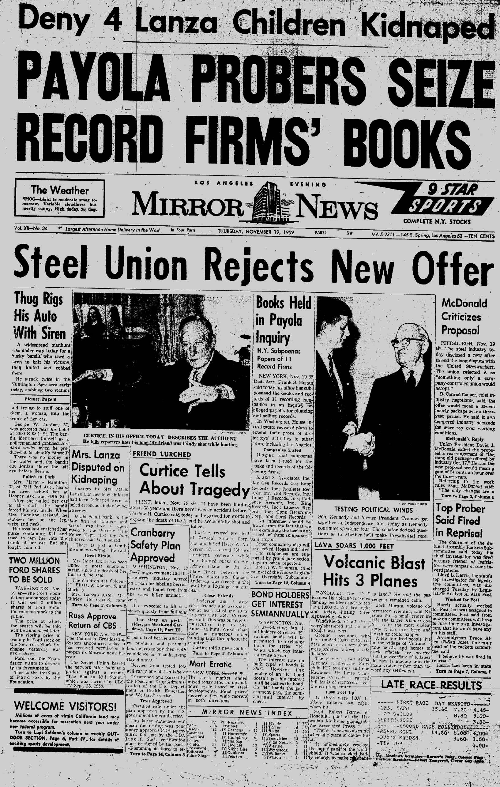 November 19, 1959: Mirror Cover