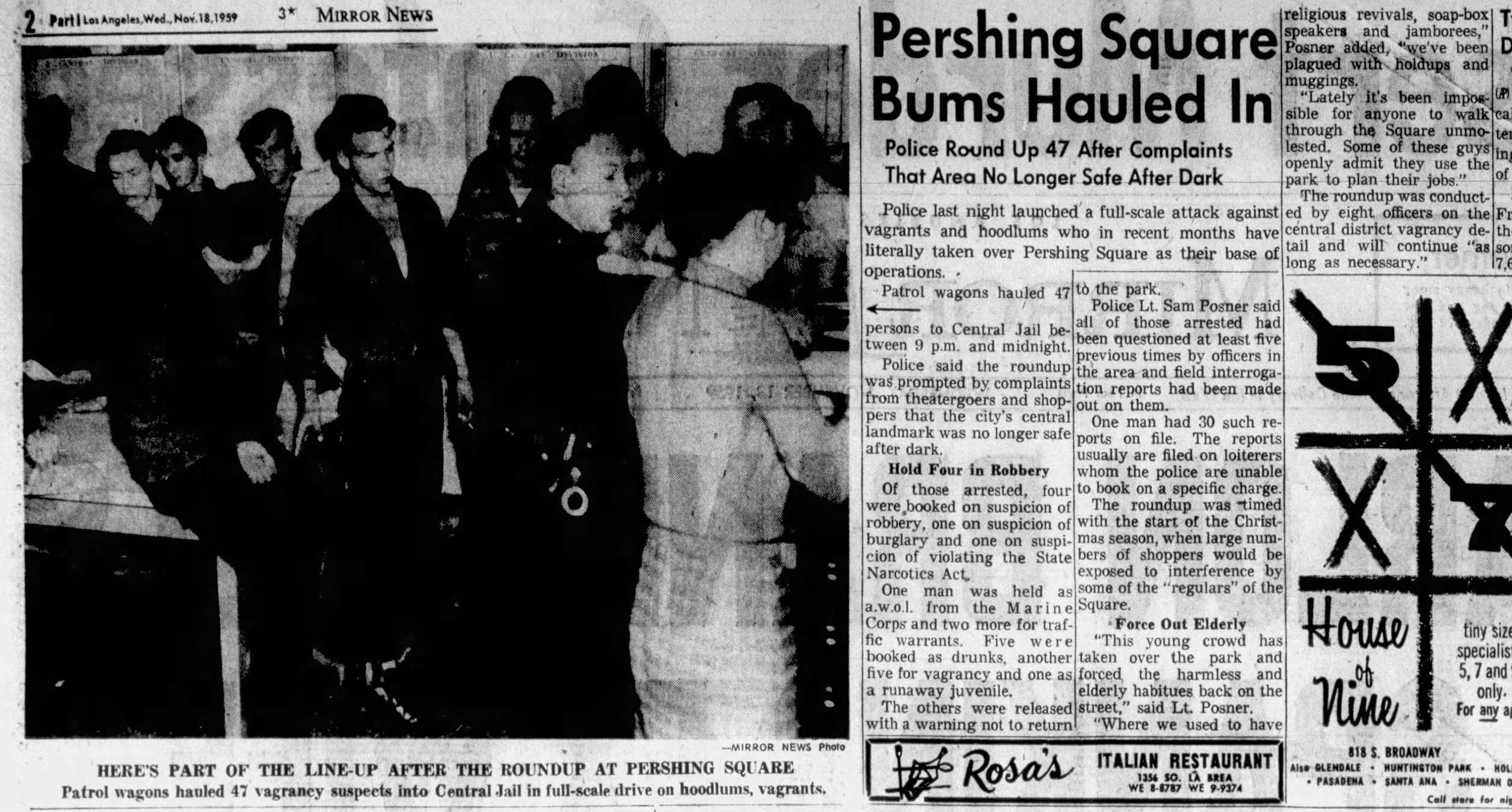 November 18, 1959: Pershing Square crackdown