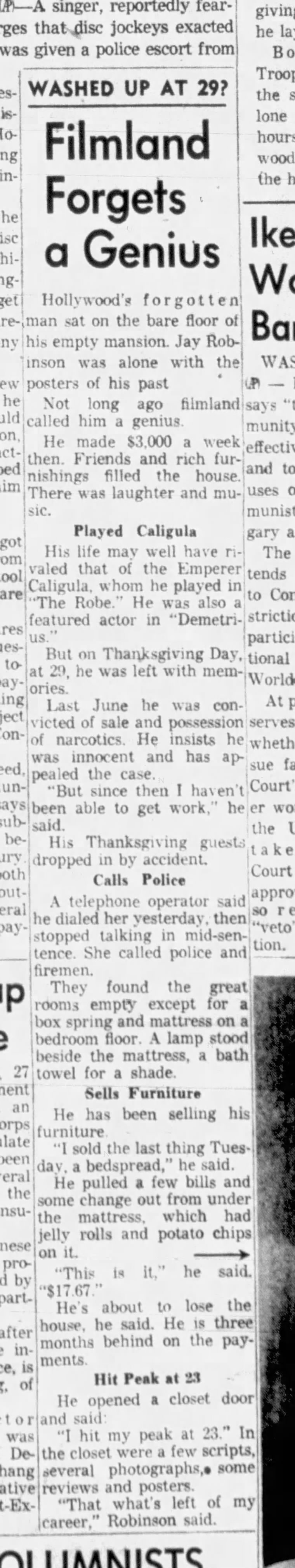 November 27, 1959: Jay Robinson, Hollywood's Forgotten Genius.