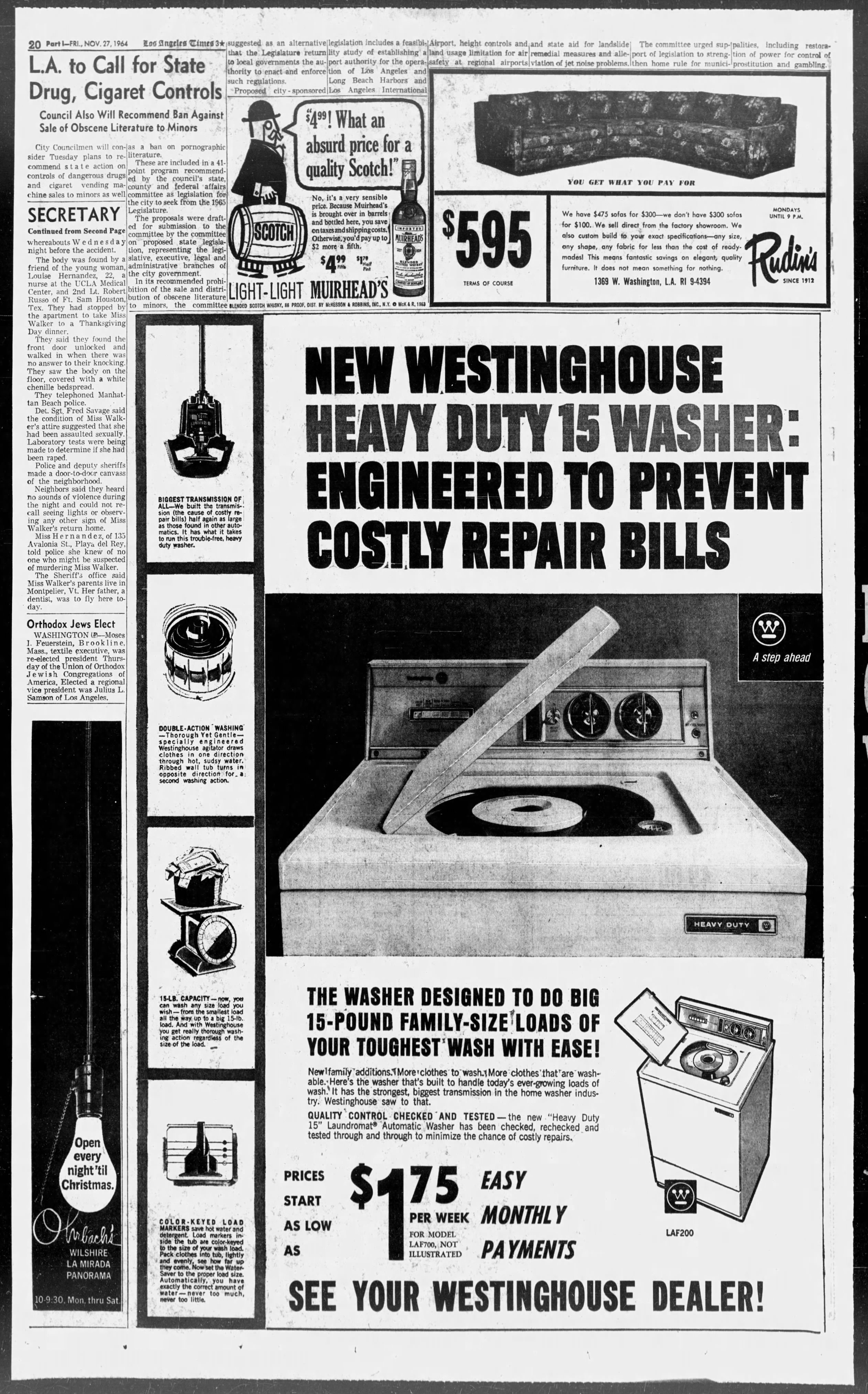 November 27, 1964: Thanksgiving murder of Joyce Gail Walker.