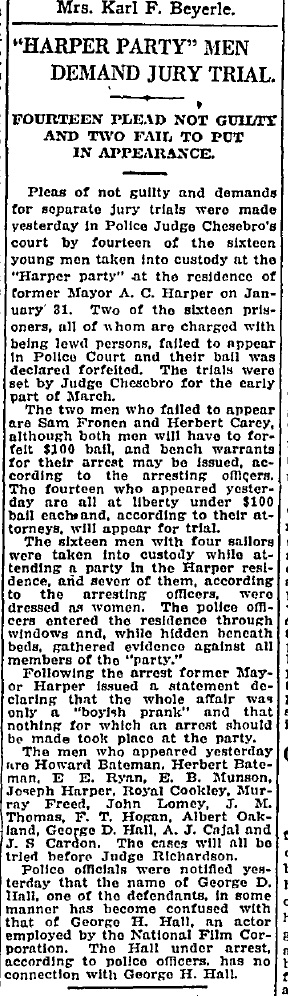 February 9, 1920: Vice raid