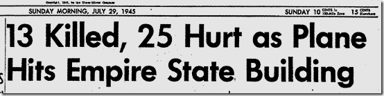 13 Killed, 25 Hurt as Plane Hits Empire State Building