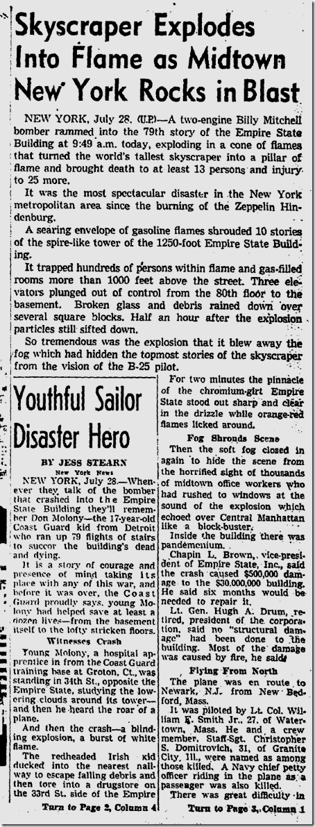 July 289, 1945: Skyscraper Explodes