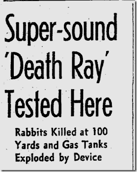 June 4, 1941: Death Ray Kills Rabbits at 100 Yards