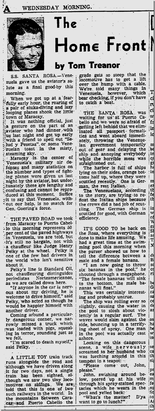 June 4, 1941: Tom Treanor