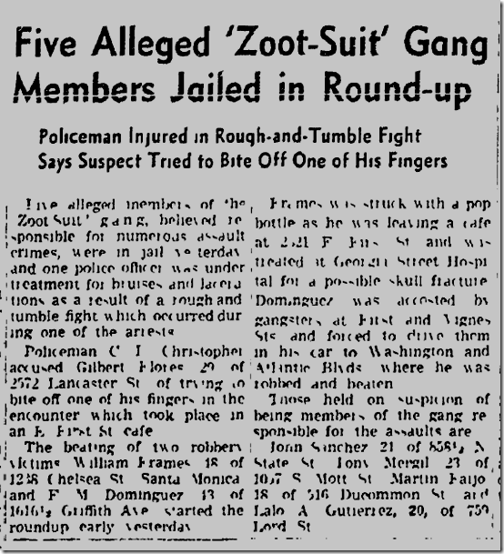 Oct. 18, 1942, Zoot Suits Oct. 18, 1942, Zoot Suits