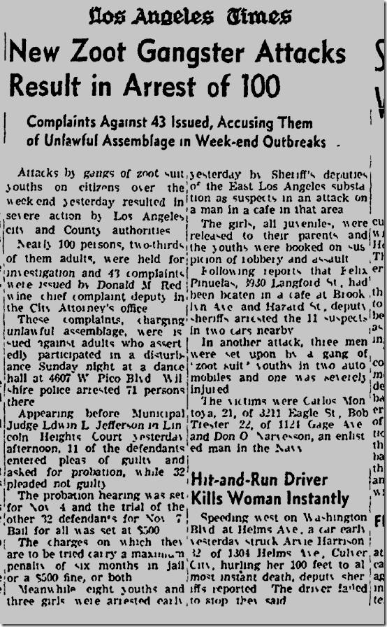 Oct. 27, 1942, Zoot Suit Oct. 27, 1942, Zoot Suit