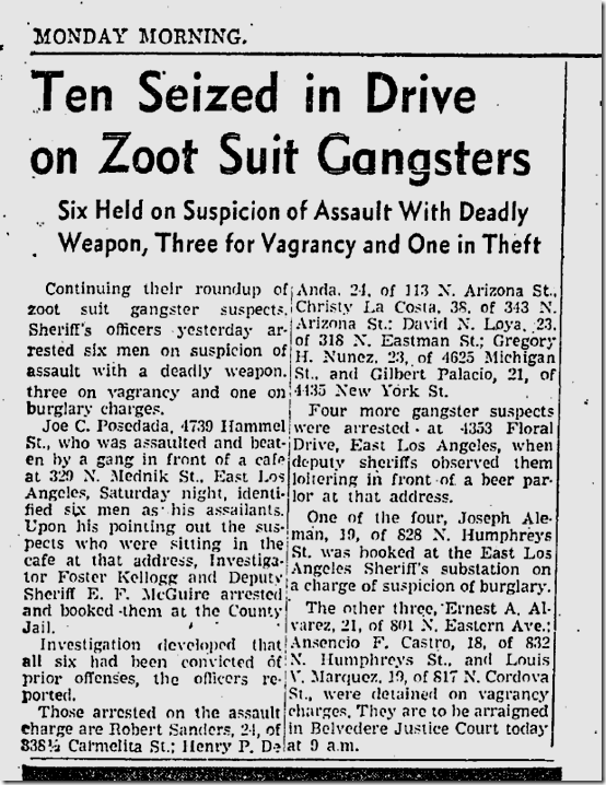 Nov. 2, 1942, Zoot Suits Nov. 2, 1942, Zoot Suits