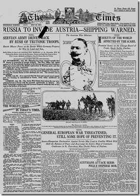 July 29, 1914, Times Cover 