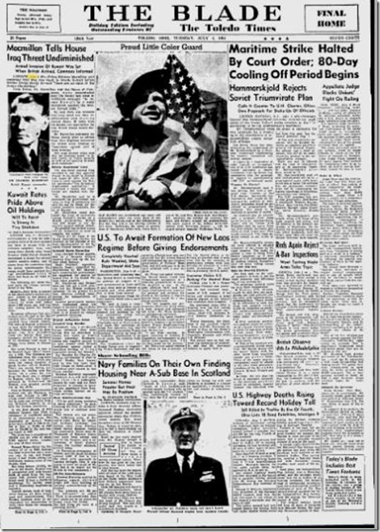 July 4, 1961, Toledo Blade 